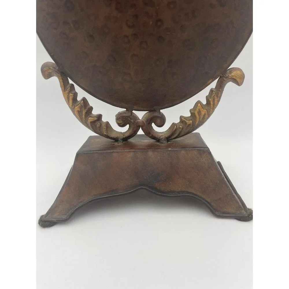 Fleur de lis Brown Metal Urn  French Country 15